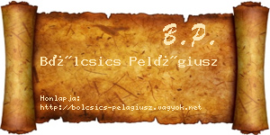 Bölcsics Pelágiusz névjegykártya